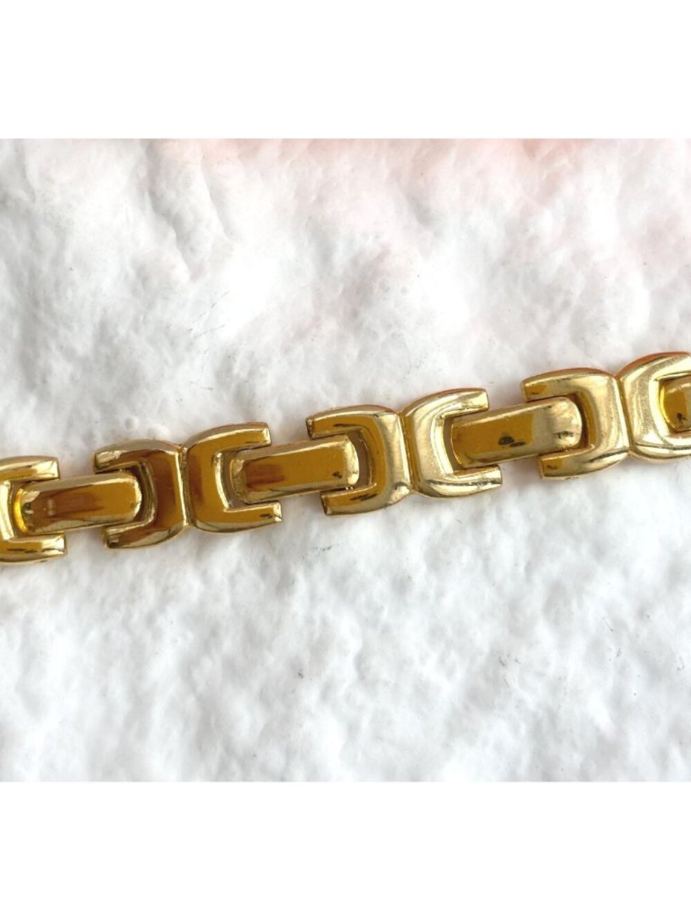 Fantasy Link Paneled Art Deco Inspired Gold Toned Chunky Vintage 80's Bracelet